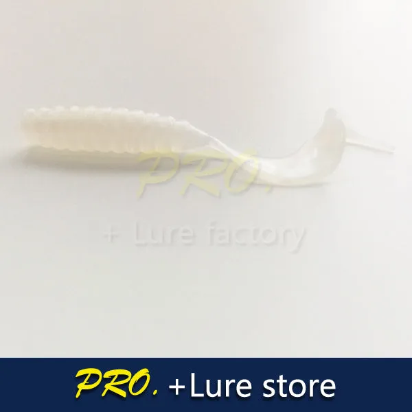 100pcs Soft plastic artificial isca pesca circle tail protein Grub lure fishing worm moggot grub lure baits 4cm