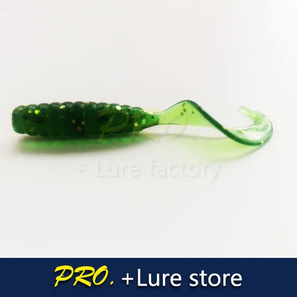 100pcs Soft plastic artificial isca pesca circle tail protein Grub lure fishing worm moggot grub lure baits 4cm