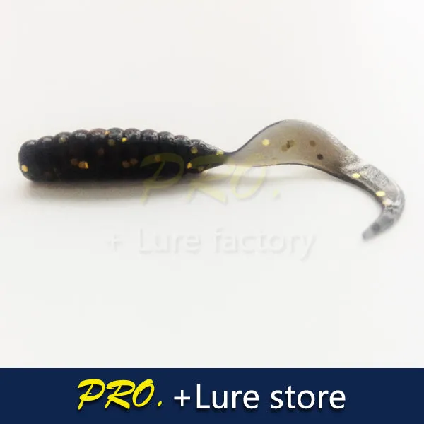 100pcs Soft plastic artificial isca pesca circle tail protein Grub lure fishing worm moggot grub lure baits 4cm