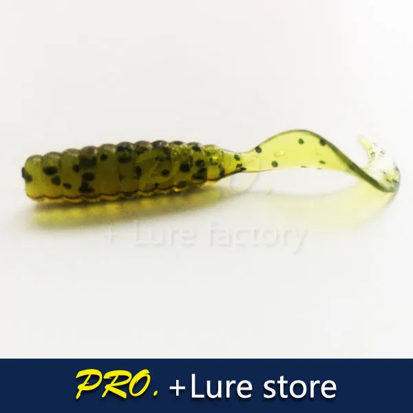 100pcs Soft plastic artificial isca pesca circle tail protein Grub lure fishing worm moggot grub lure baits 4cm