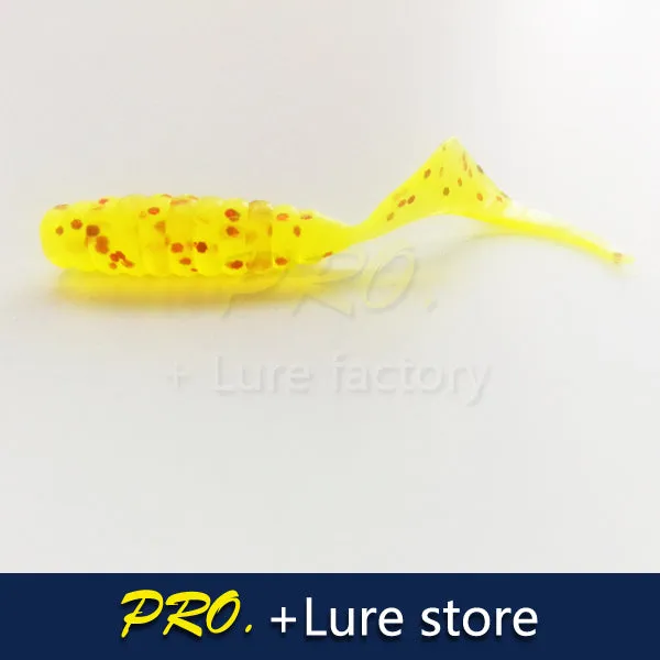 100pcs Soft plastic artificial isca pesca circle tail protein Grub lure fishing worm moggot grub lure baits 4cm