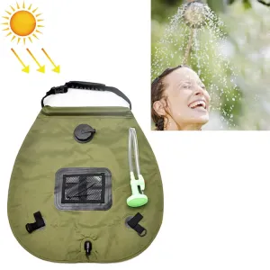 20L Solar Bath Bag Outdoor Self Driving Camping  Hot Water Bottle Portable Outdoor  Bath Water Storage Bag(Army Green)