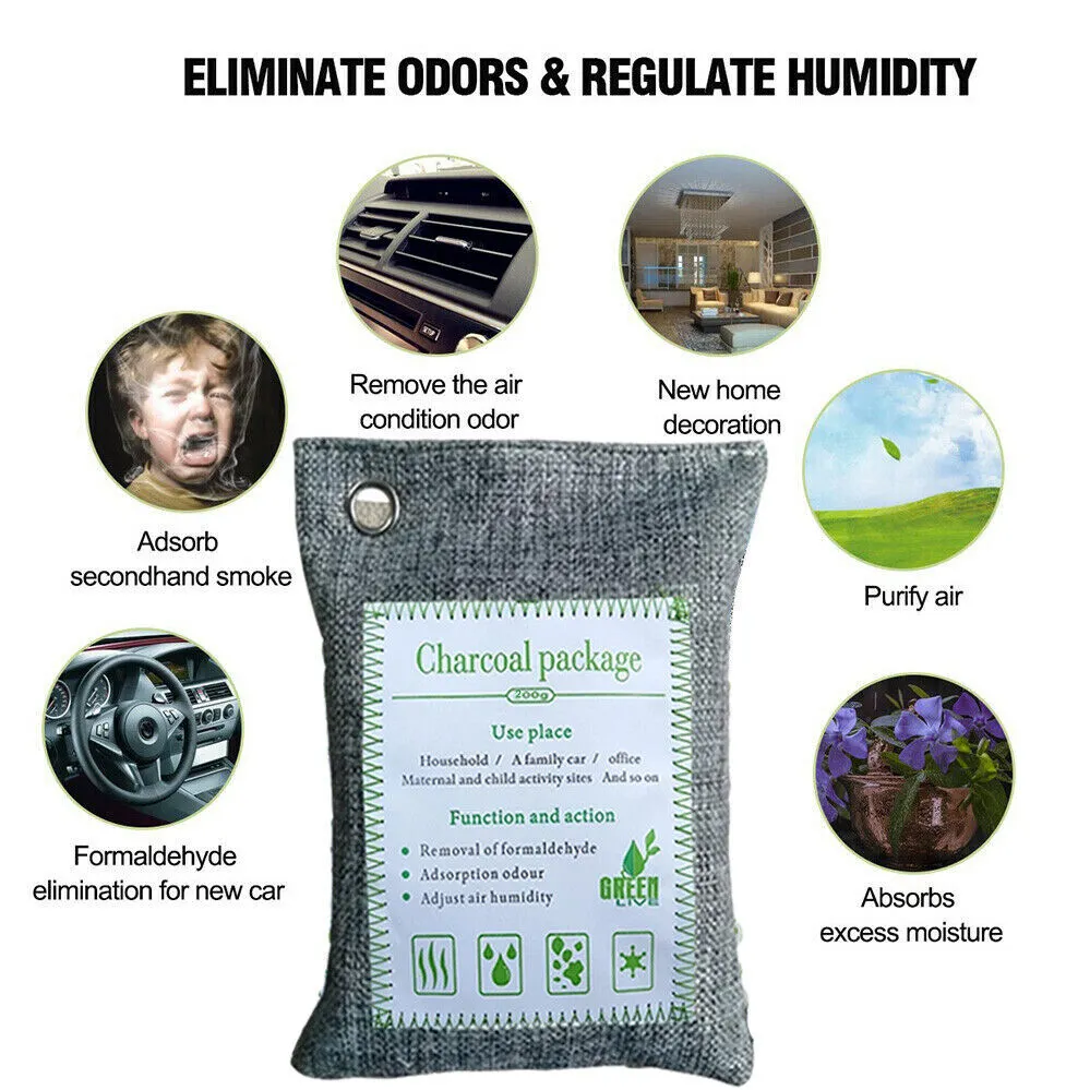 20PCS 200g Activated Bamboo Charcoal Air Purifying Bags