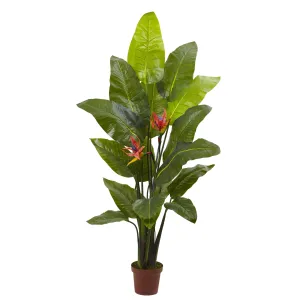 58" Artificial Bird of Paradise Plant (Real Touch) - Low Maintenance, Life-Like & Vibrant Silk Plants For Busy People.