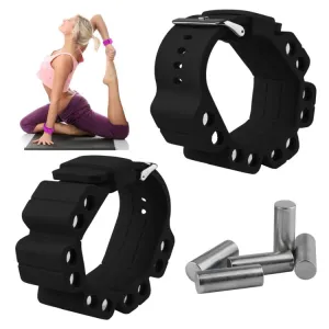 A Pair Outdoor Sports Running Fitness Yoga Load Bracelet Training Plus Heavy Silicone Wristband(Black)