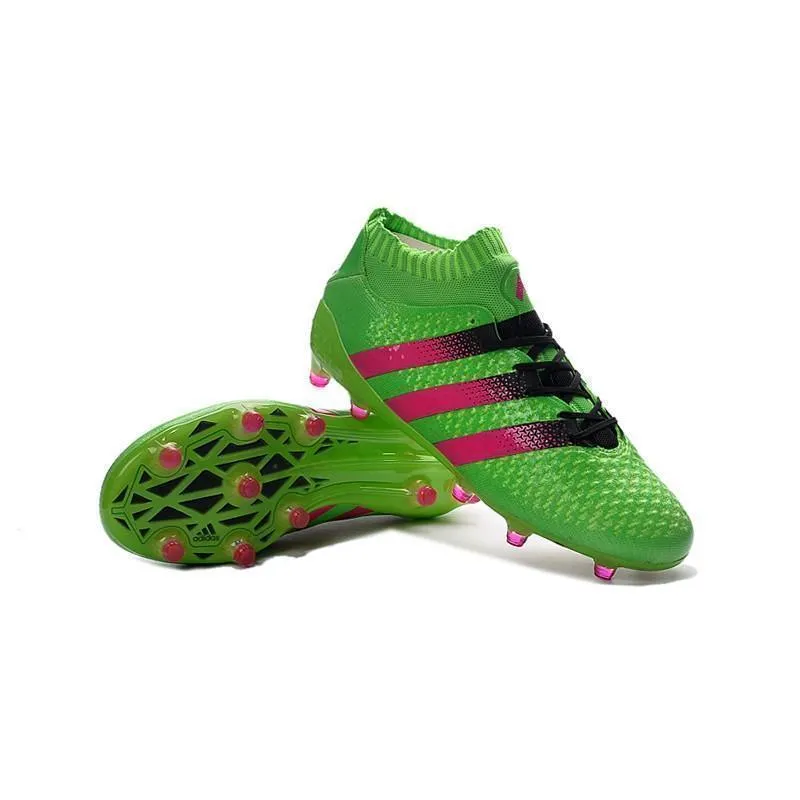 Adidas Ace 16.1 Primeknit FG Soccer Cleats Solar Green Pinkcore Black