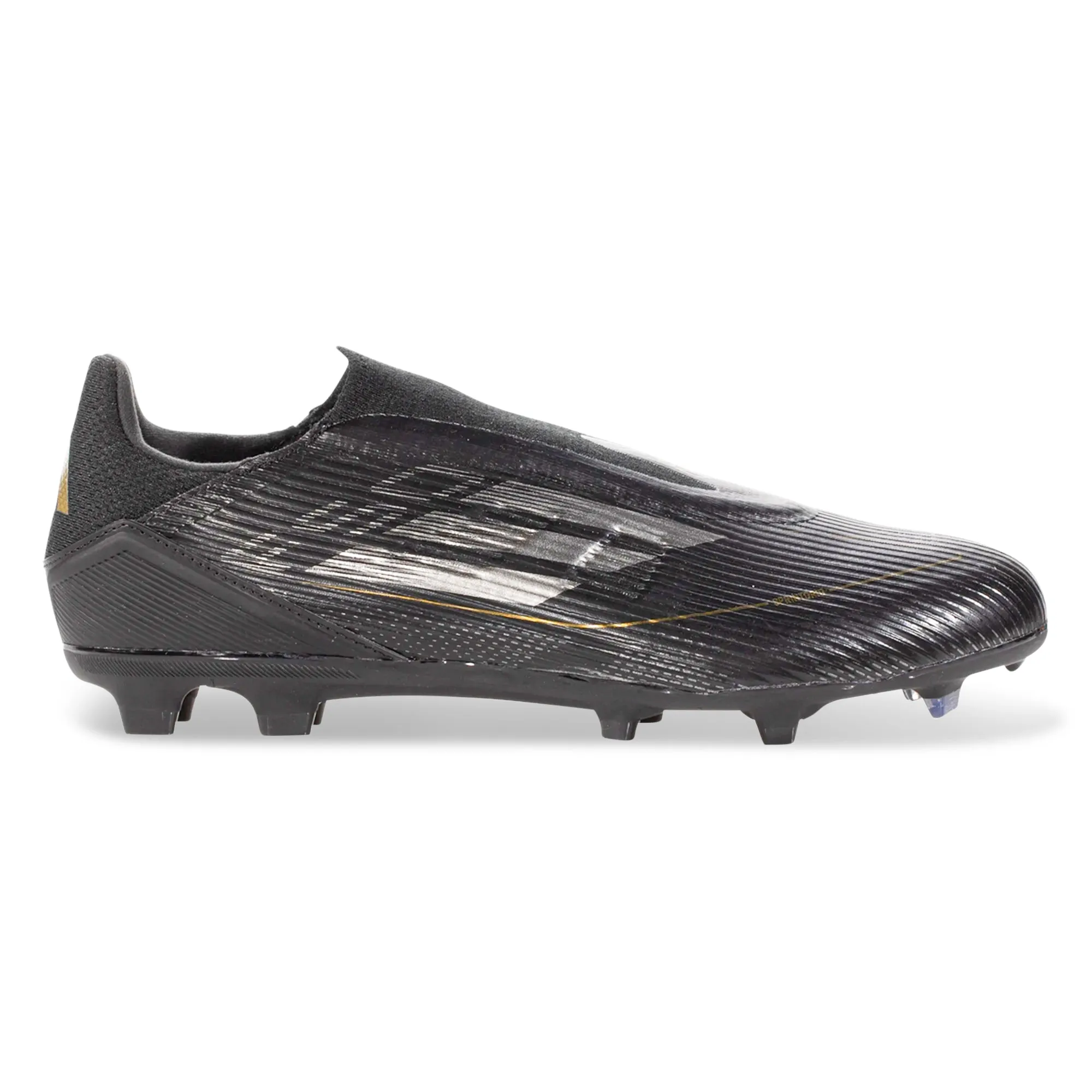 adidas F50 League Lacless FG/MG Soccer Cleats (Black/Iron Metallic)