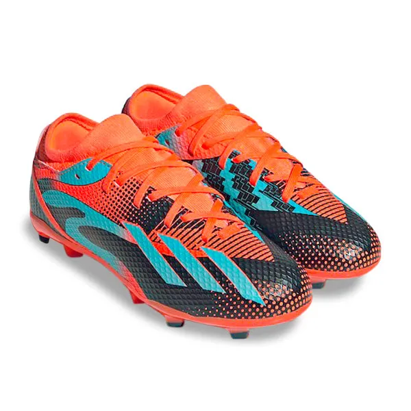 Adidas Jr. X Speedportal Messi.3 Firm Ground Soccer Cleats (Team Solar Orange/Mint Rush)