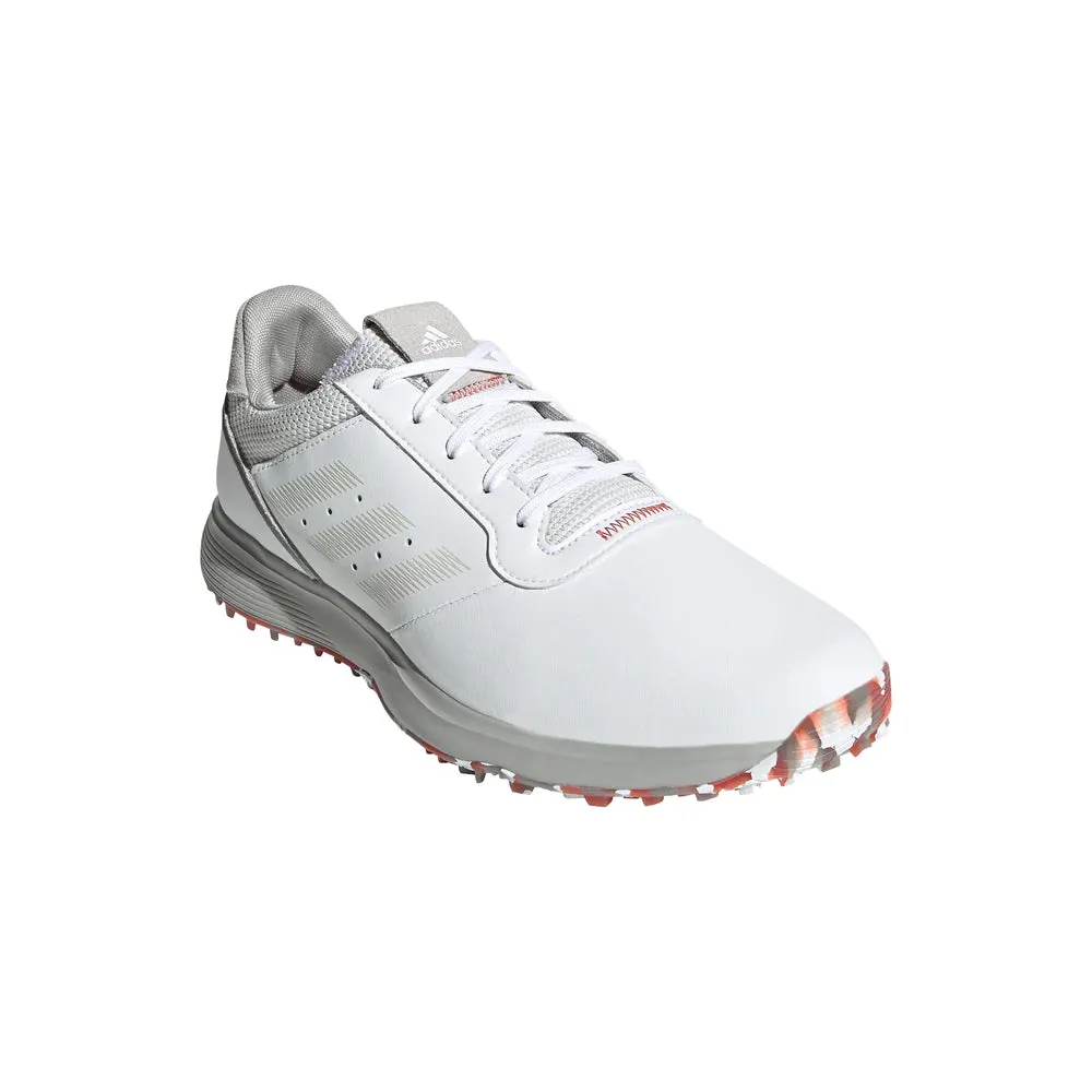 adidas Men's S2G Spikeless Golf Shoes - WHITE/GREY/RED