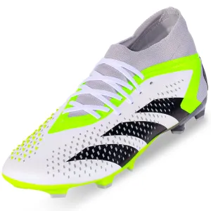 adidas Predator Accuracy.2 Firm Ground Soccer Cleats (White/Core Black/Lucid Lemon)