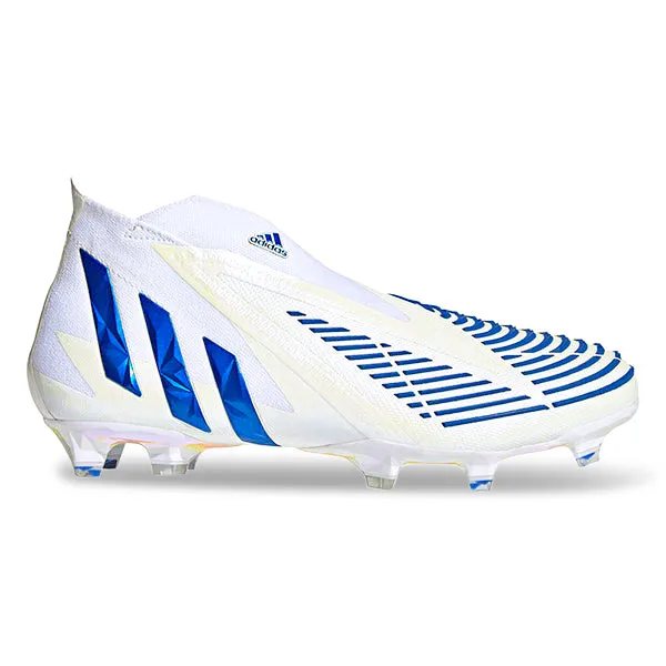 adidas Predator Edge  FG Soccer Cleats (Cloud White/Hi-Res Blue)