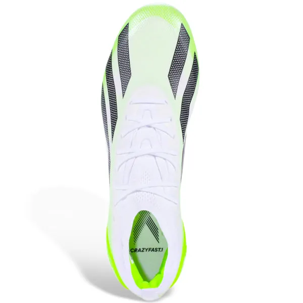 adidas X Crazyfast.1 Firm Ground Soccer Cleats (White/Lucid Lemon)