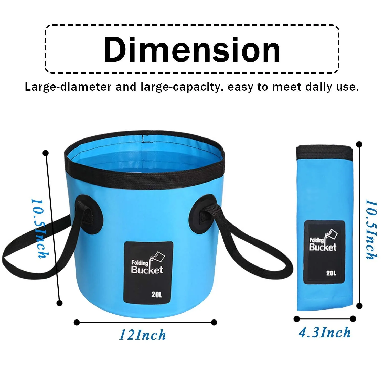 AINAAN Multifunctional Collapsible Portable Travel Outdoor Wash Basin Folding Bucket Water Storage Bag for Camping Hiking Travel Fishing Caravan Washing (Blue