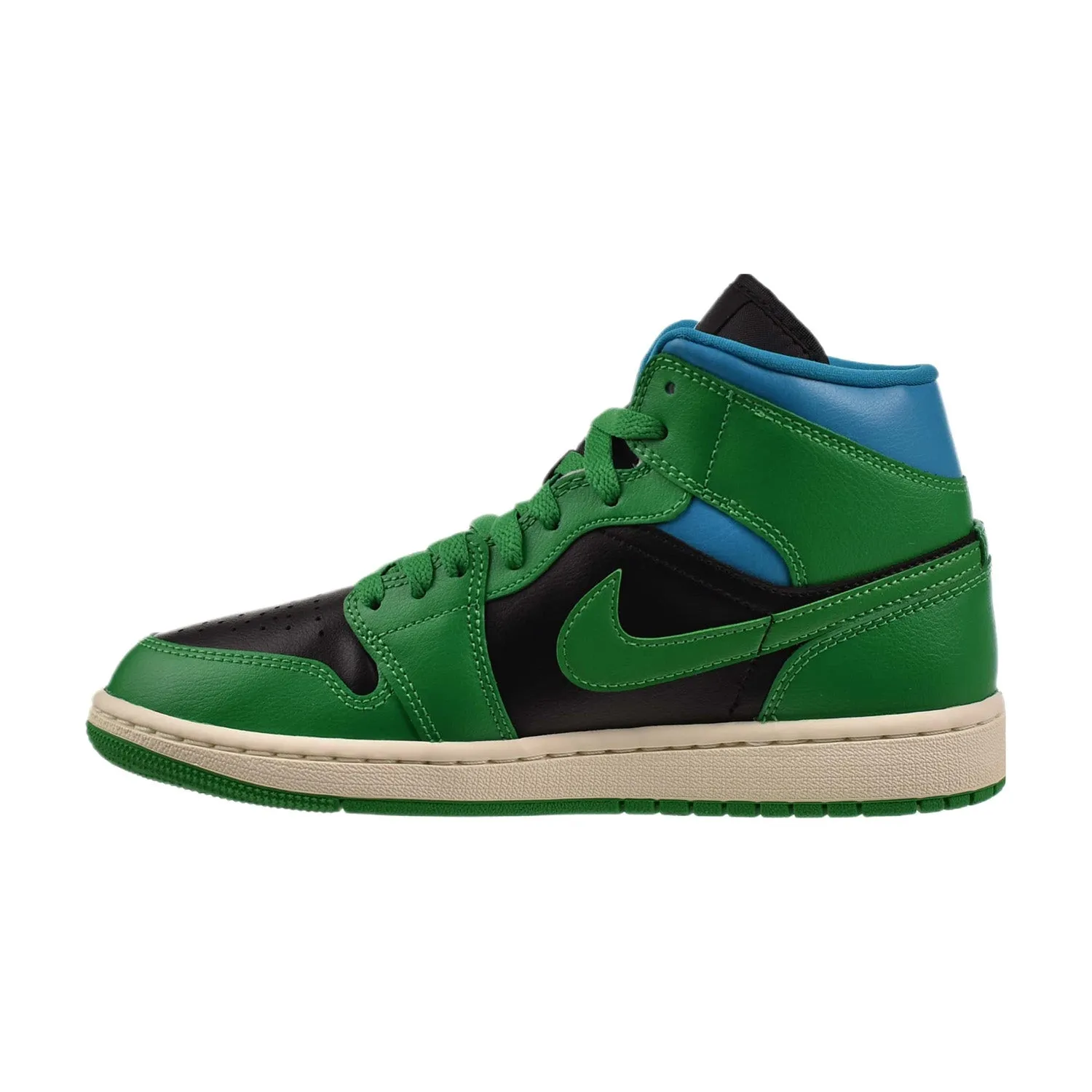 Air Jordan 1 Mid Women's Shoes Lucky Green-Aquatone