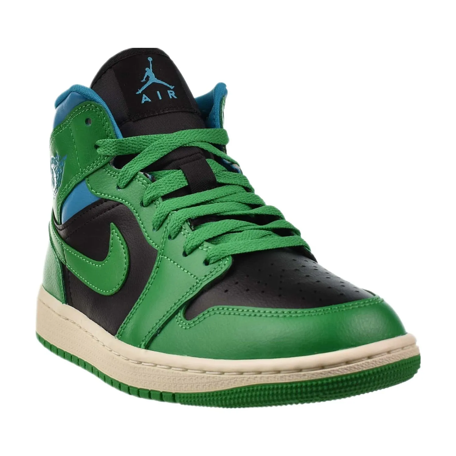 Air Jordan 1 Mid Women's Shoes Lucky Green-Aquatone