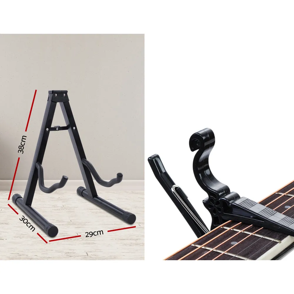 Alpha 41" Inch Electric Acoustic Guitar Wooden Classical Full Size EQ Capo Black