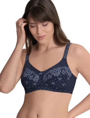 Anita Belvedere Mastectomy Bra Wireless Post Operative Bra, Deep Blue | Blue Anita Mastectomy Bra | Blue Anita Belvedere Post Mastectomy Bra