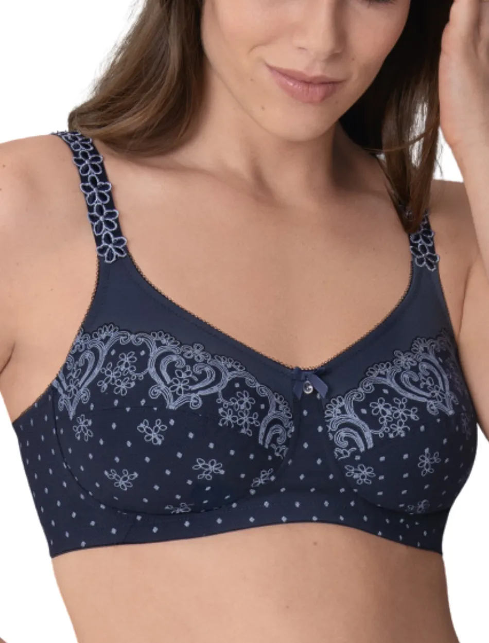 Anita Belvedere Mastectomy Bra Wireless Post Operative Bra, Deep Blue | Blue Anita Mastectomy Bra | Blue Anita Belvedere Post Mastectomy Bra