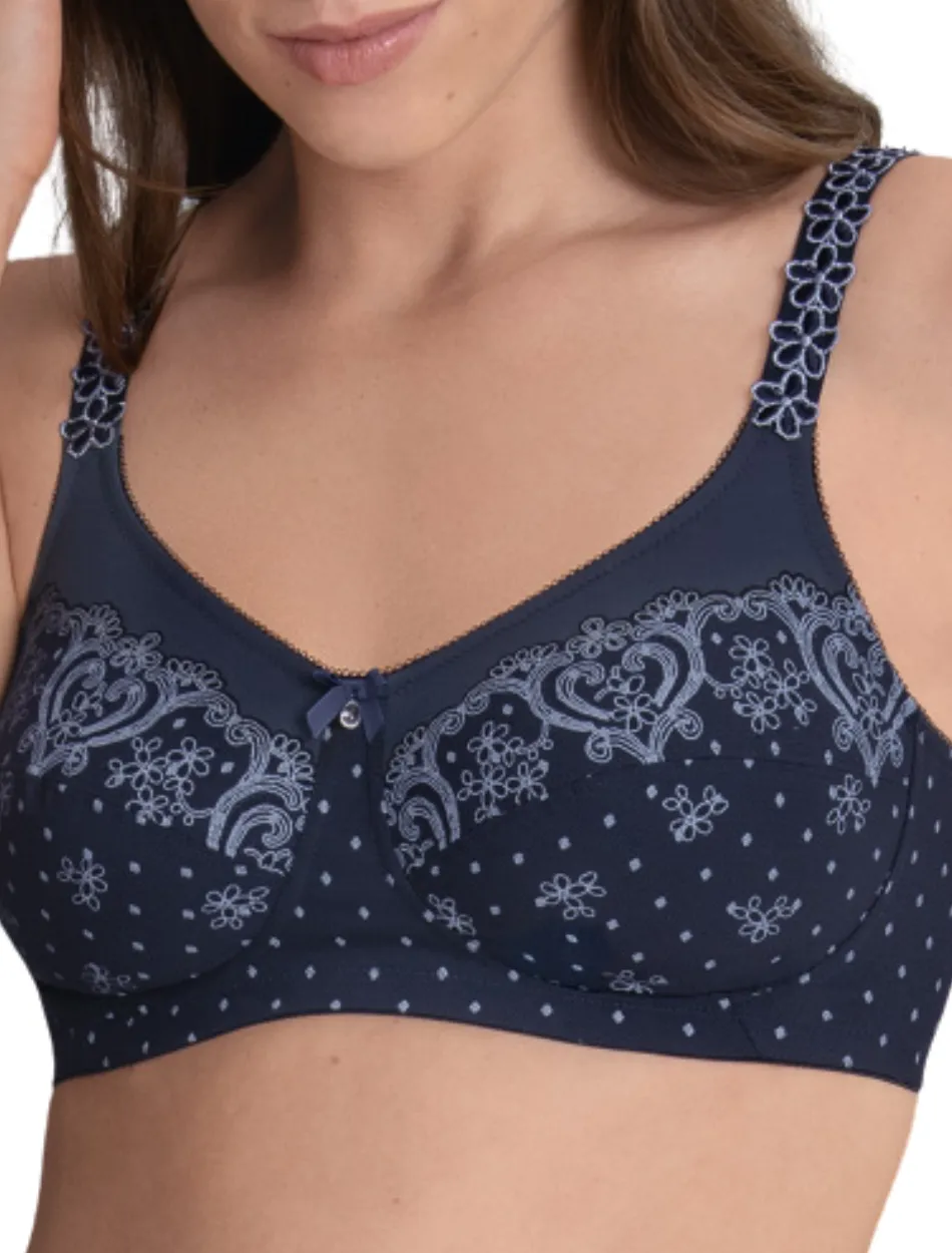 Anita Belvedere Mastectomy Bra Wireless Post Operative Bra, Deep Blue | Blue Anita Mastectomy Bra | Blue Anita Belvedere Post Mastectomy Bra