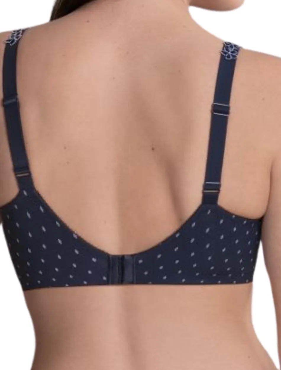 Anita Belvedere Mastectomy Bra Wireless Post Operative Bra, Deep Blue | Blue Anita Mastectomy Bra | Blue Anita Belvedere Post Mastectomy Bra