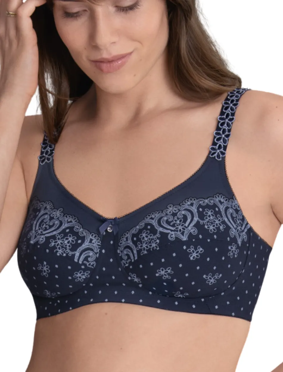 Anita Belvedere Mastectomy Bra Wireless Post Operative Bra, Deep Blue | Blue Anita Mastectomy Bra | Blue Anita Belvedere Post Mastectomy Bra