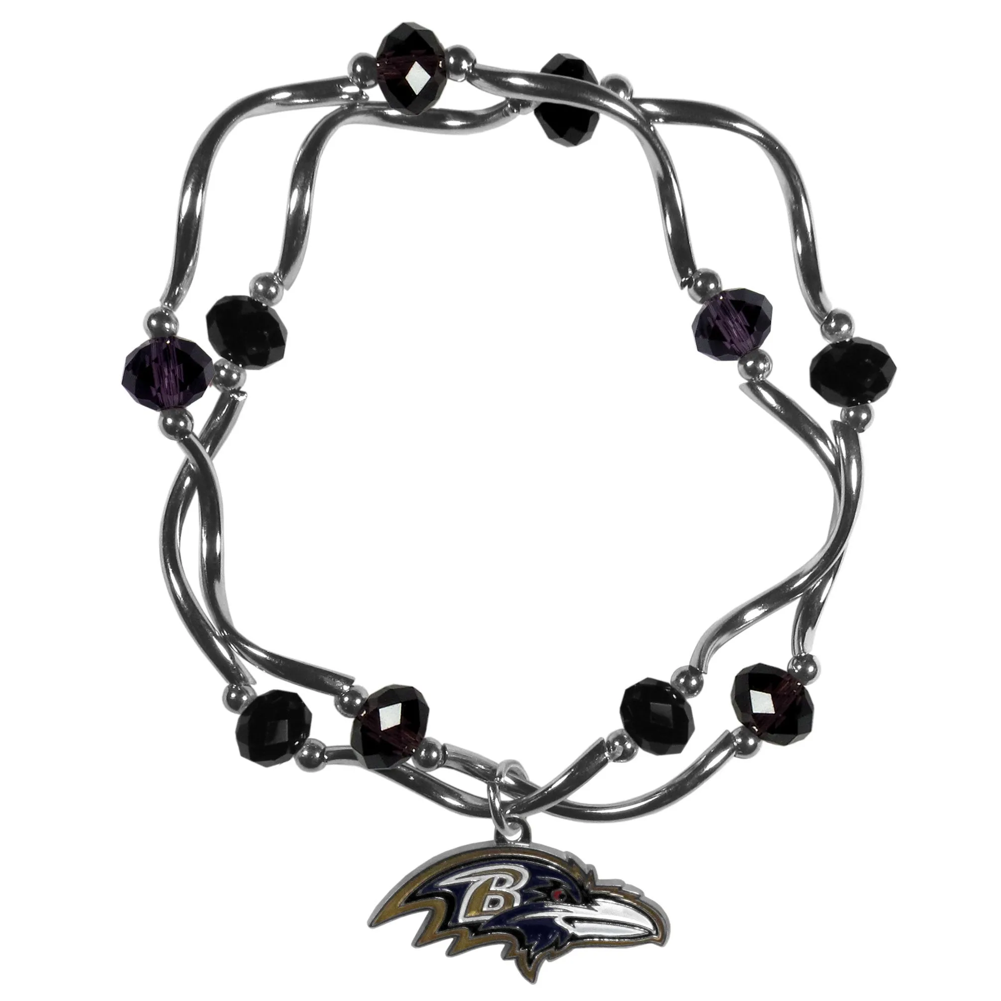 Baltimore Ravens Crystal Bead Bracelet