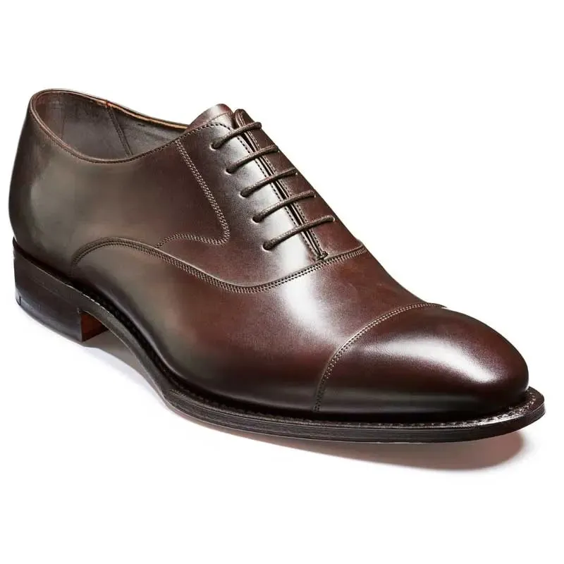 BARKER Falsgrave Shoes - Mens Oxford - Dark Brown Shadow Calf