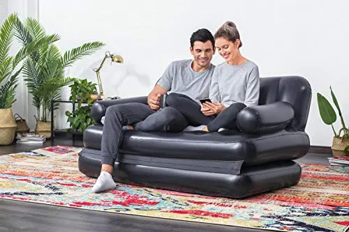 Bestway 75054 Multipurpose Sofa, 188 x 152 x 64 cm, PVC, Black, 74 x 60 x 25 inch