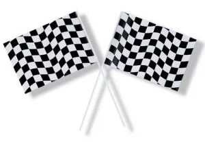 Black & White Check Plastic Flag 1ct