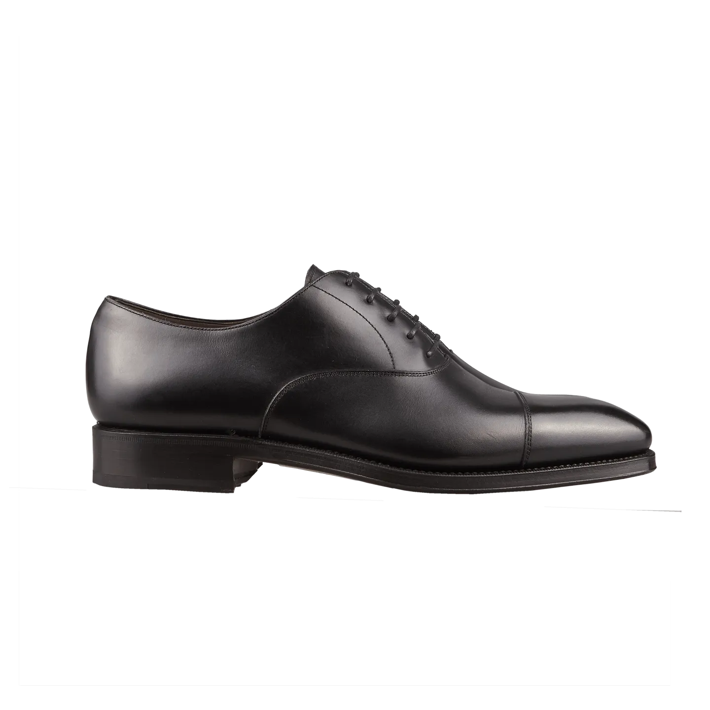 Black Calf Leather Captoe Rain Oxford Shoes