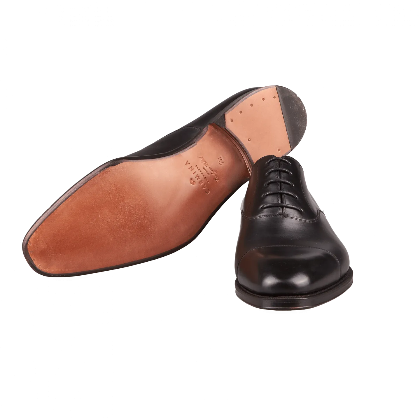 Black Calf Leather Captoe Rain Oxford Shoes