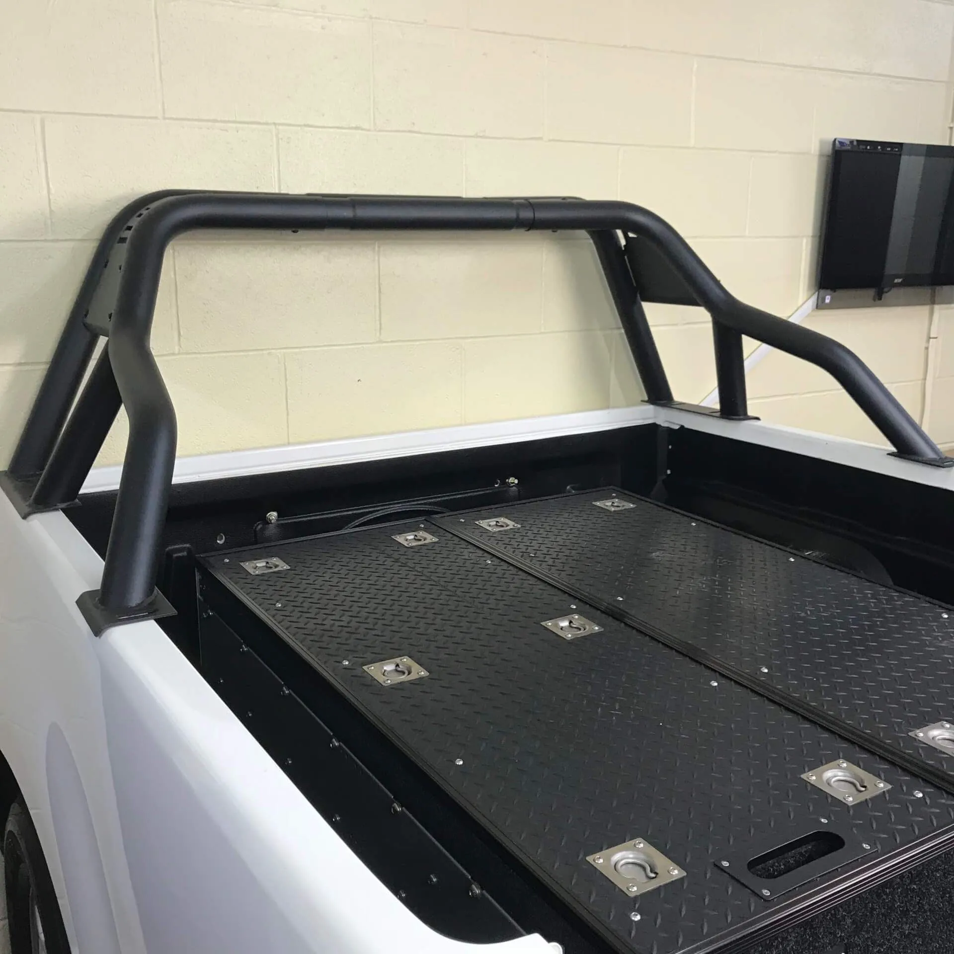 Black Short Arm Roll Sports Bar for the Ford Ranger 2012-2022