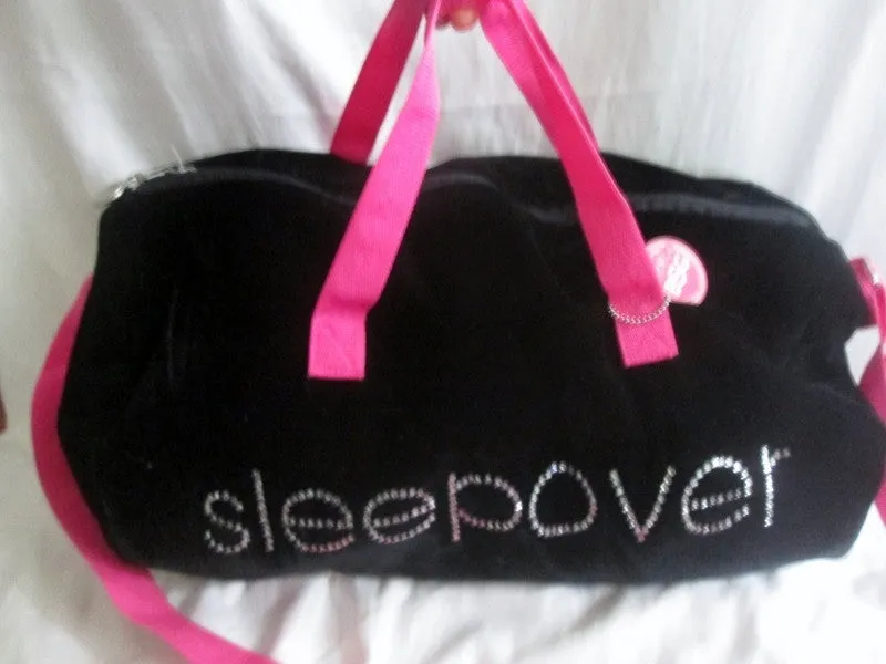 BSG BEACON STREET GIRLS SLEEPOVER Vegan Duffle Bag Overnighter BLACK VELVET