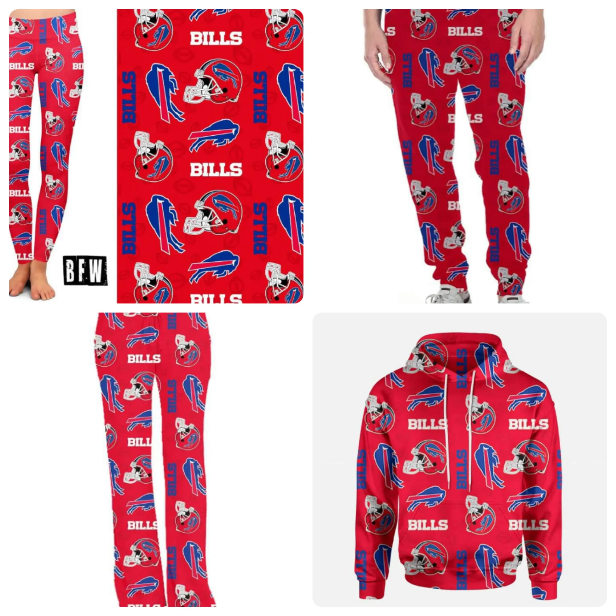 Buffalo legging, lounge pants, joggers and zip up hoodies