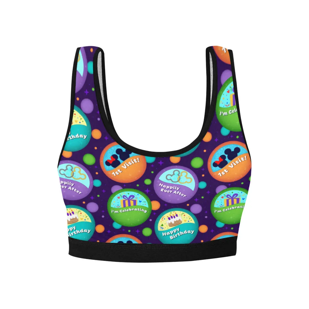 Button Collector Women's Athletic Sports Bra