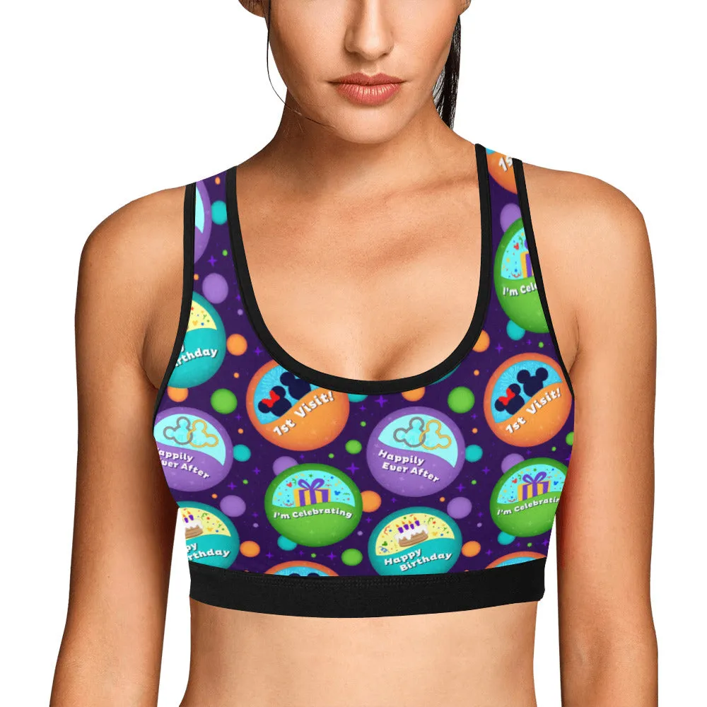 Button Collector Women's Athletic Sports Bra