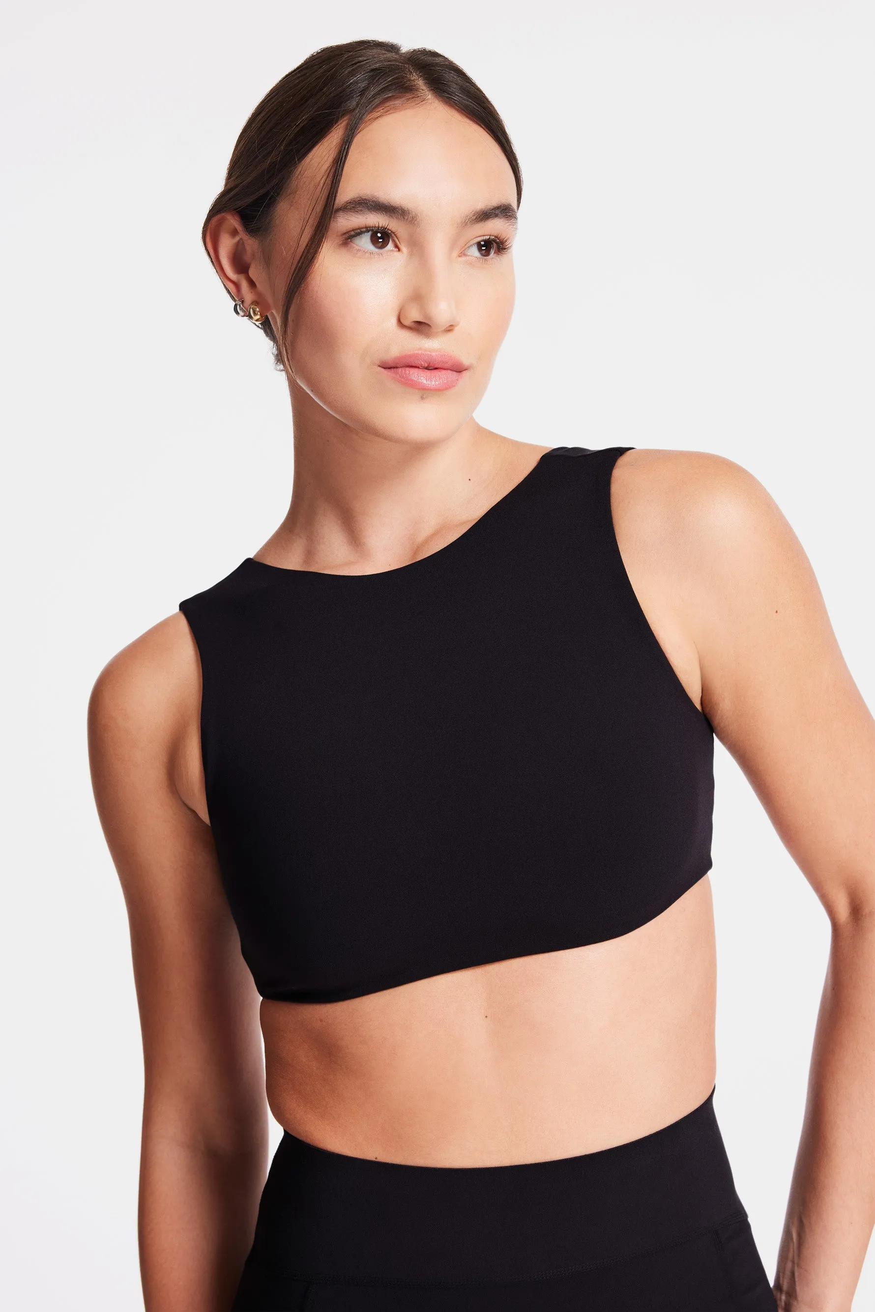 Calla Crop Cutout Bra - Black