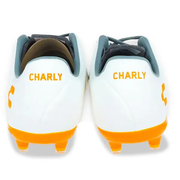 Charly Encore Firm Ground Soccer Cleats (White/Orange)