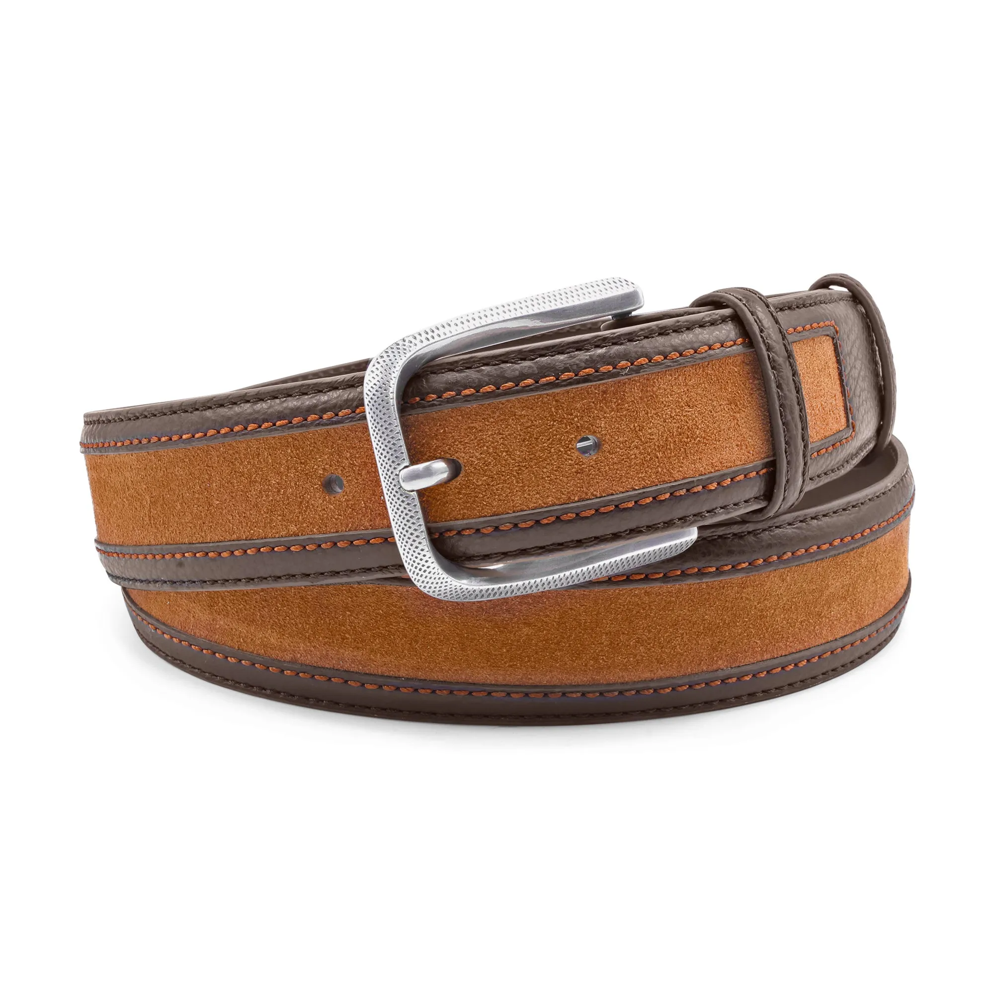 Choc/Tan Mix Coltrane Dimple Prong Belt