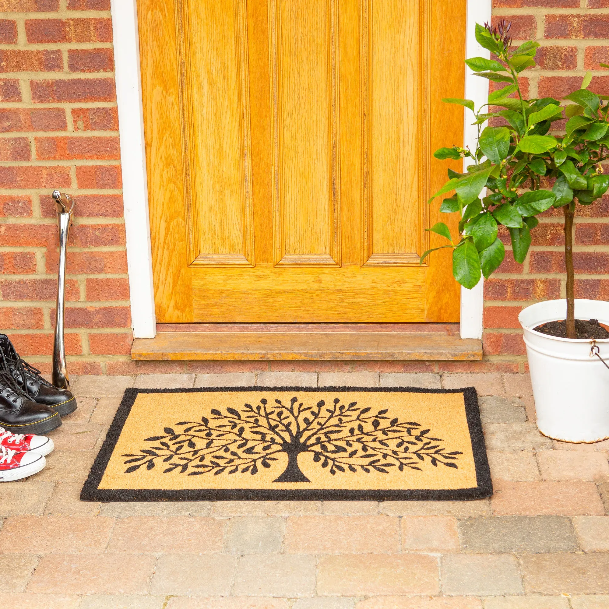 Coir Door Mat - 120cm x 75cm - Tree of Life - By Nicola Spring