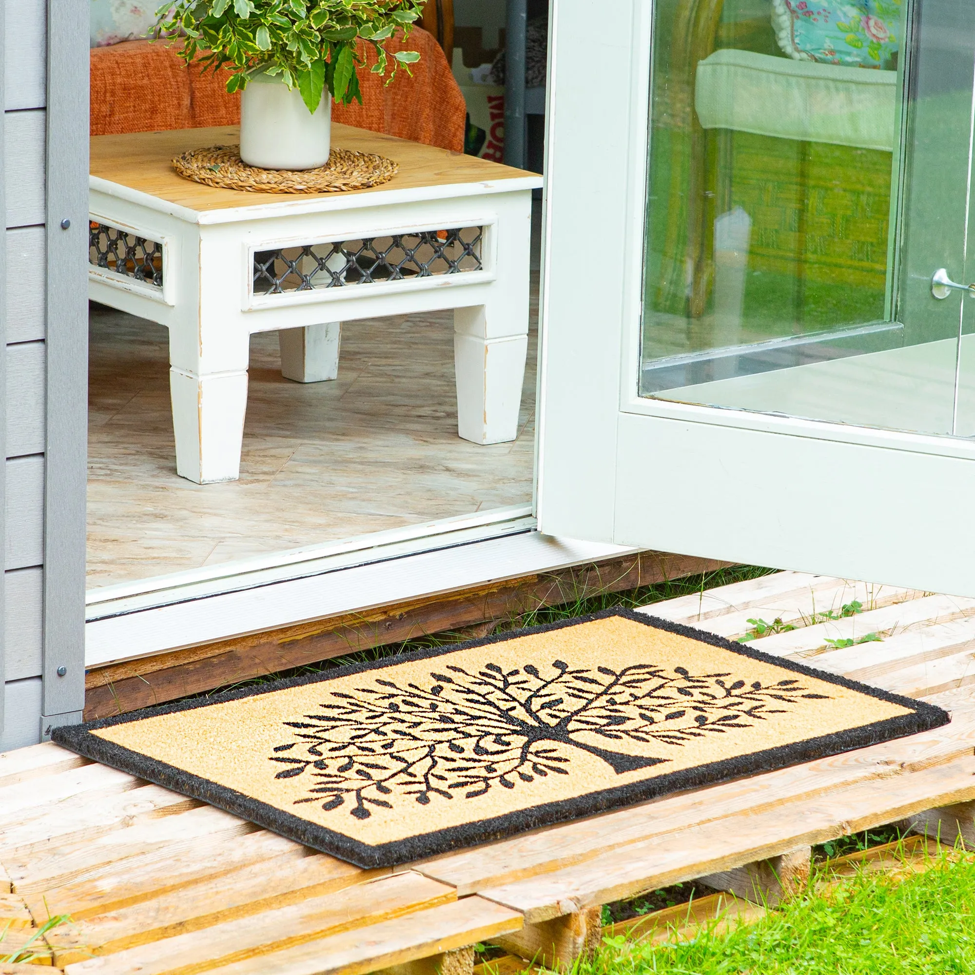 Coir Door Mat - 120cm x 75cm - Tree of Life - By Nicola Spring