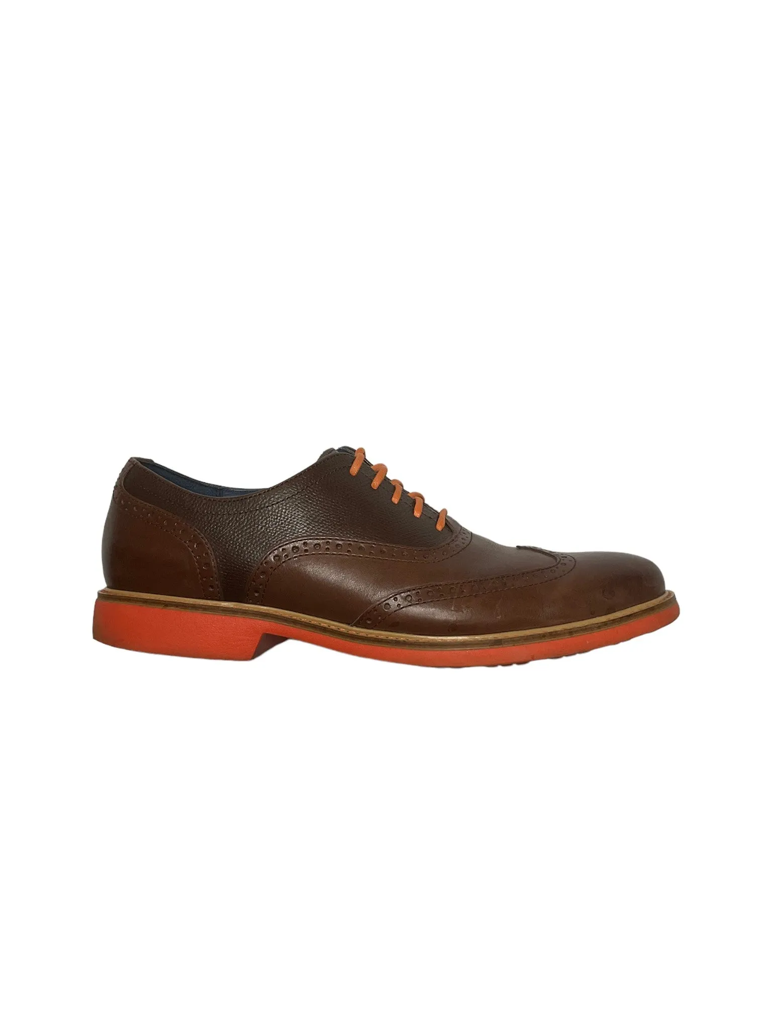 Cole Haan Great Jones Brown Orange Wingtip Oxford Shoes Men (Size: 10.5) C11235