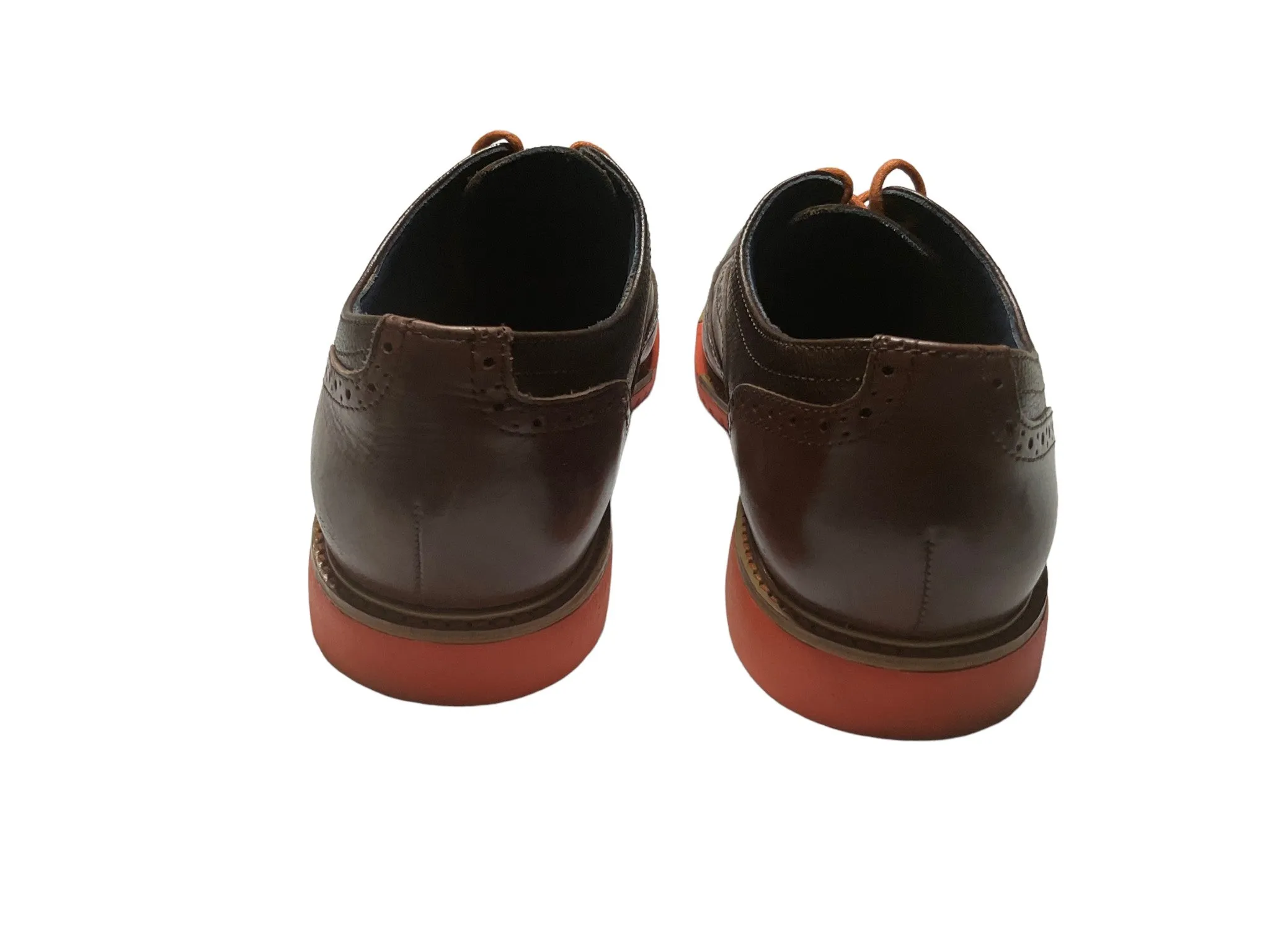 Cole Haan Great Jones Brown Orange Wingtip Oxford Shoes Men (Size: 10.5) C11235