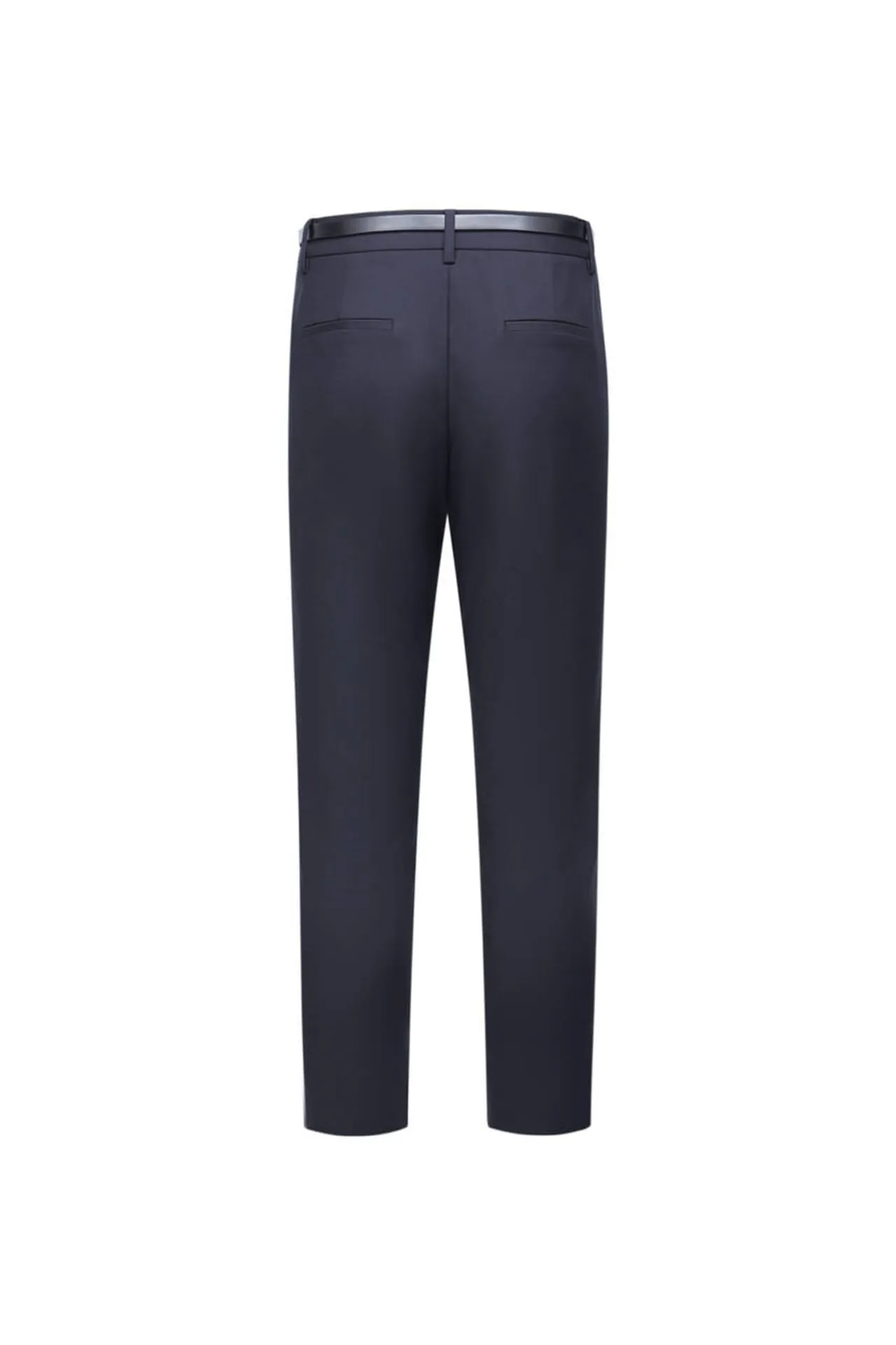 Cotton Blend Cropped Skinny Pants With Belt