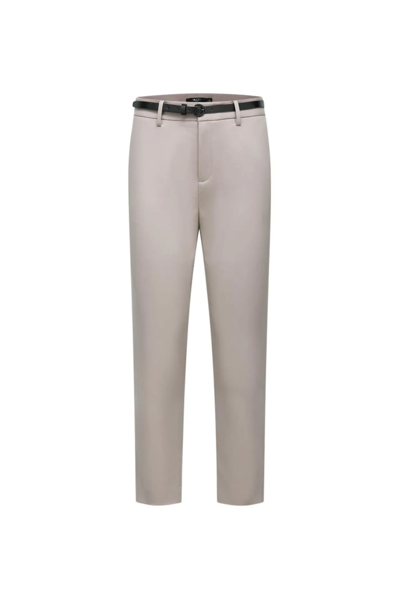 Cotton Blend Cropped Skinny Pants With Belt