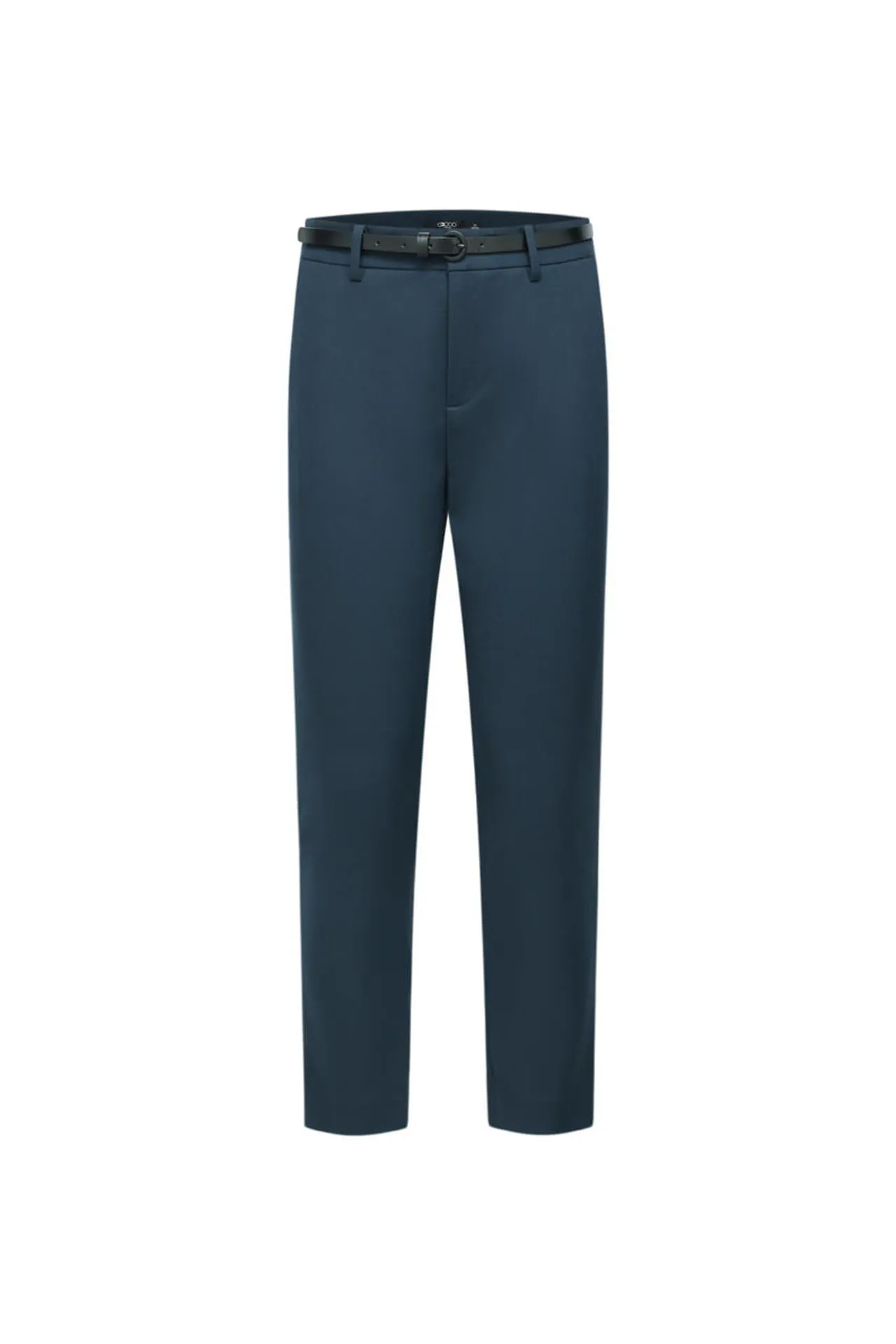 Cotton Blend Cropped Skinny Pants With Belt