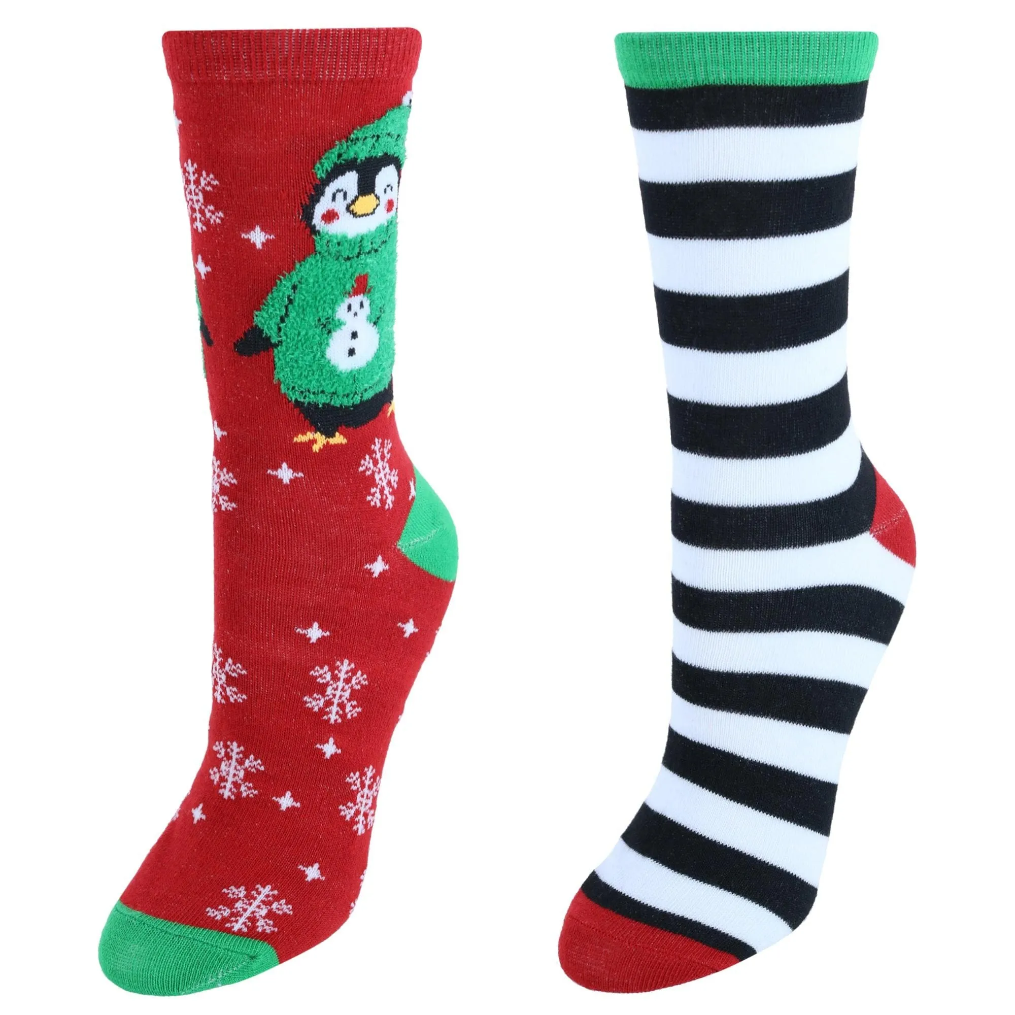 CTM® Women's 2 Pack Butter and Flat Knit Holiday Sock Combo Set