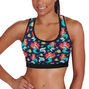 Disney Little Mermaid I Want To Be Where The People Are Women's Sports Bra