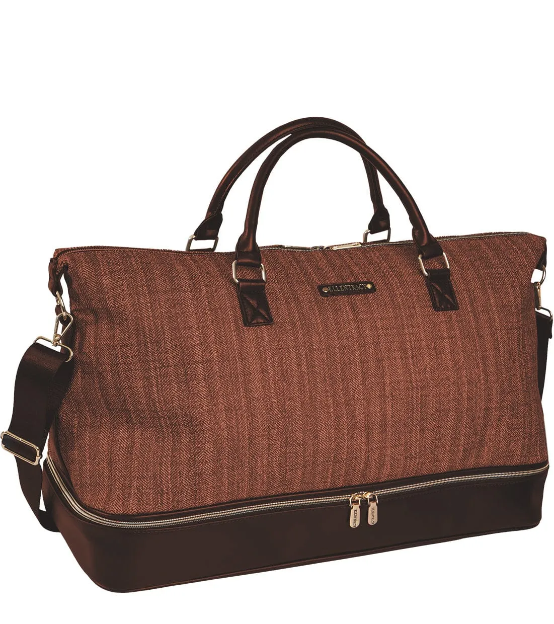 Ellen Tracy 20 Inch Two tone Print Drop Bottom Duffel