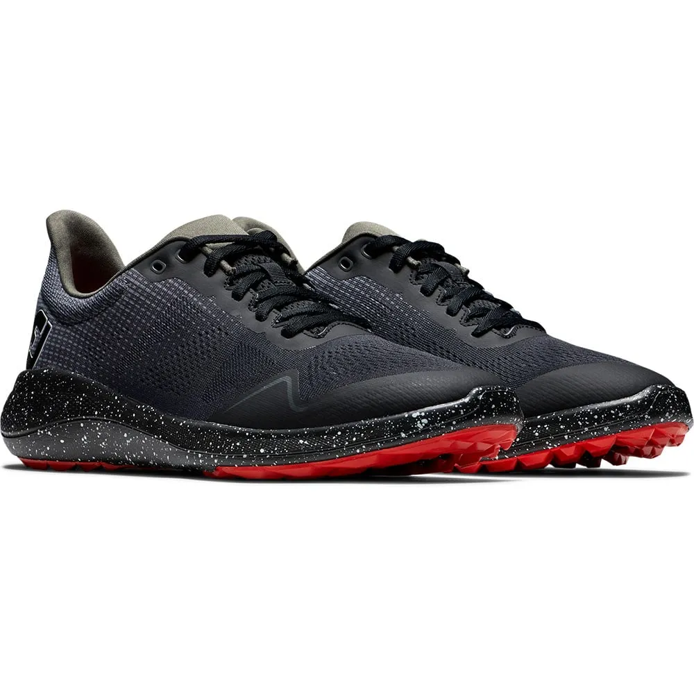 FootJoy Ltd Edition Galaxy Flex Spikeless Shoes - Black/Charcoal/Red